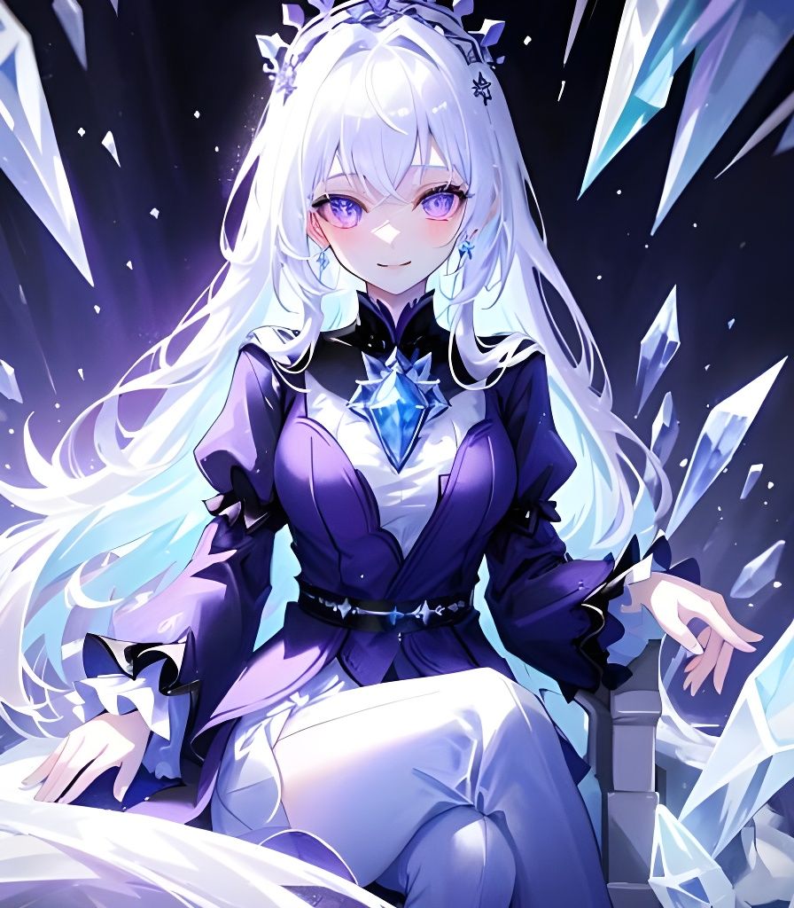 Queen anime Ice queen Fantasy art