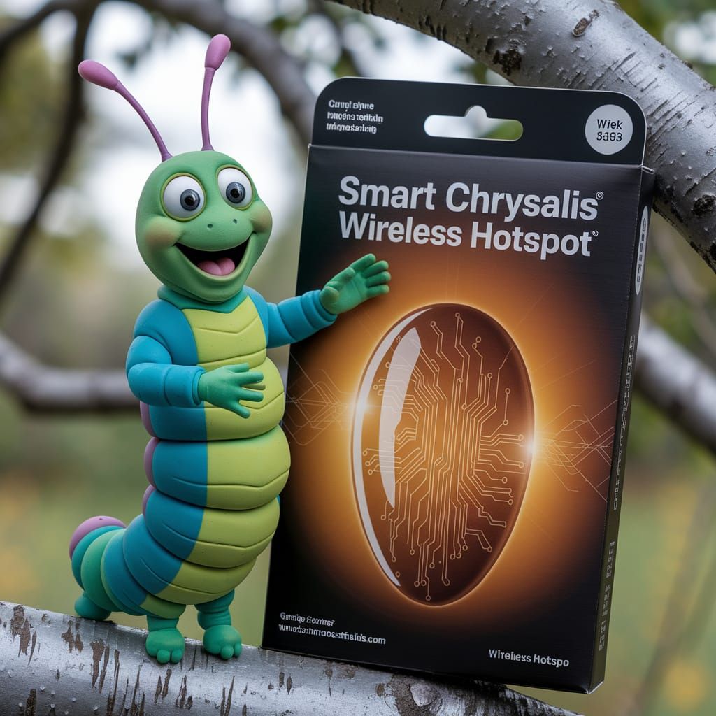 Cartoon Caterpillar's Smart Chrysalis Wireless Hotspot