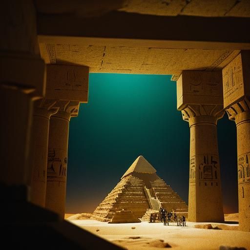 Inside an Egyptian pyramid, tomb robbers wake up mummy. Cine...