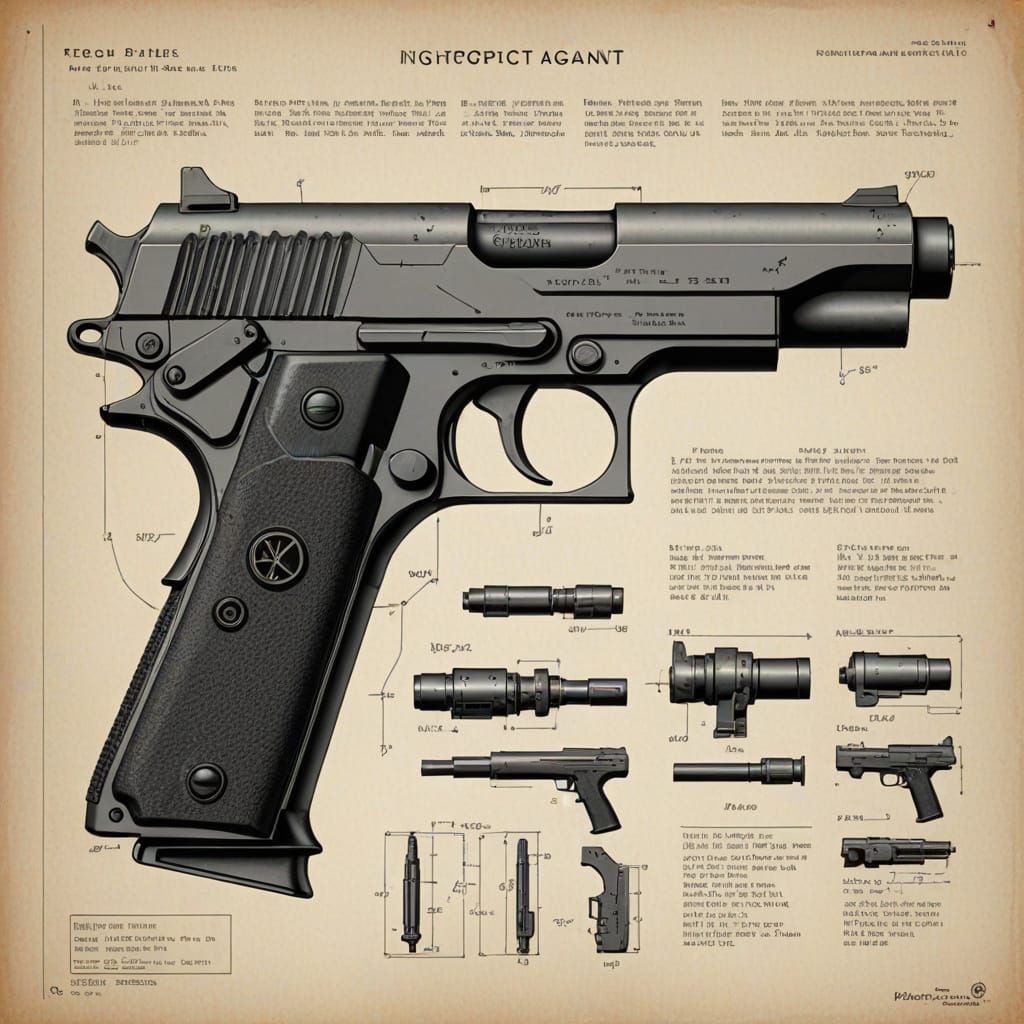 Exploded-View Schematic of the Nagant Pistol in Industrial-C...