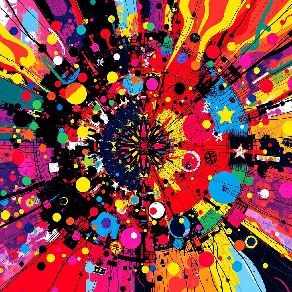 Vibrant Abstract Masterpiece with Intricate Details