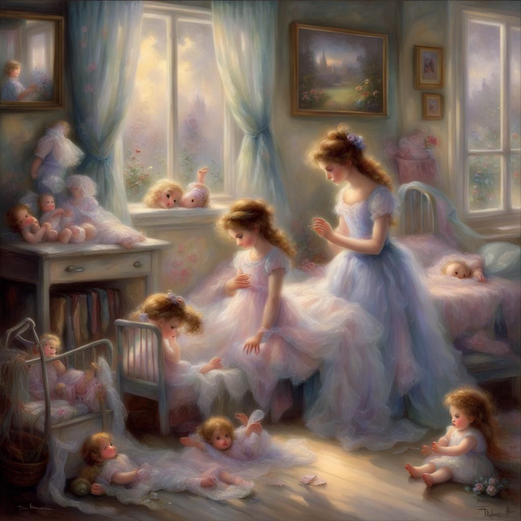 Broken dolls at the nursery