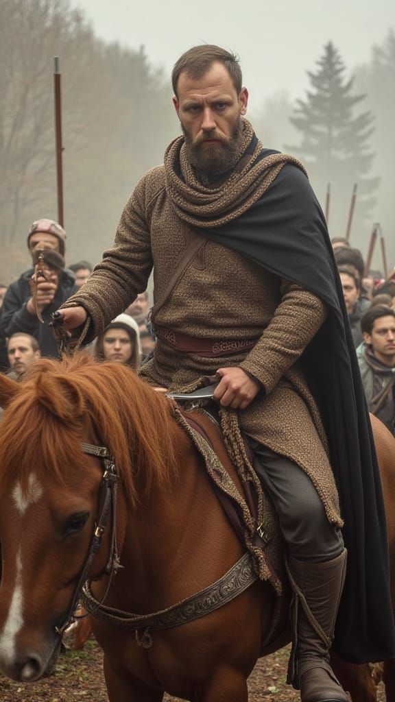  <lora:CheefJeef:1.0> as the Highlander, Immoral Scottish 5th century Highlander in tartan and blue celtic traditional tattos, wielding a tw...