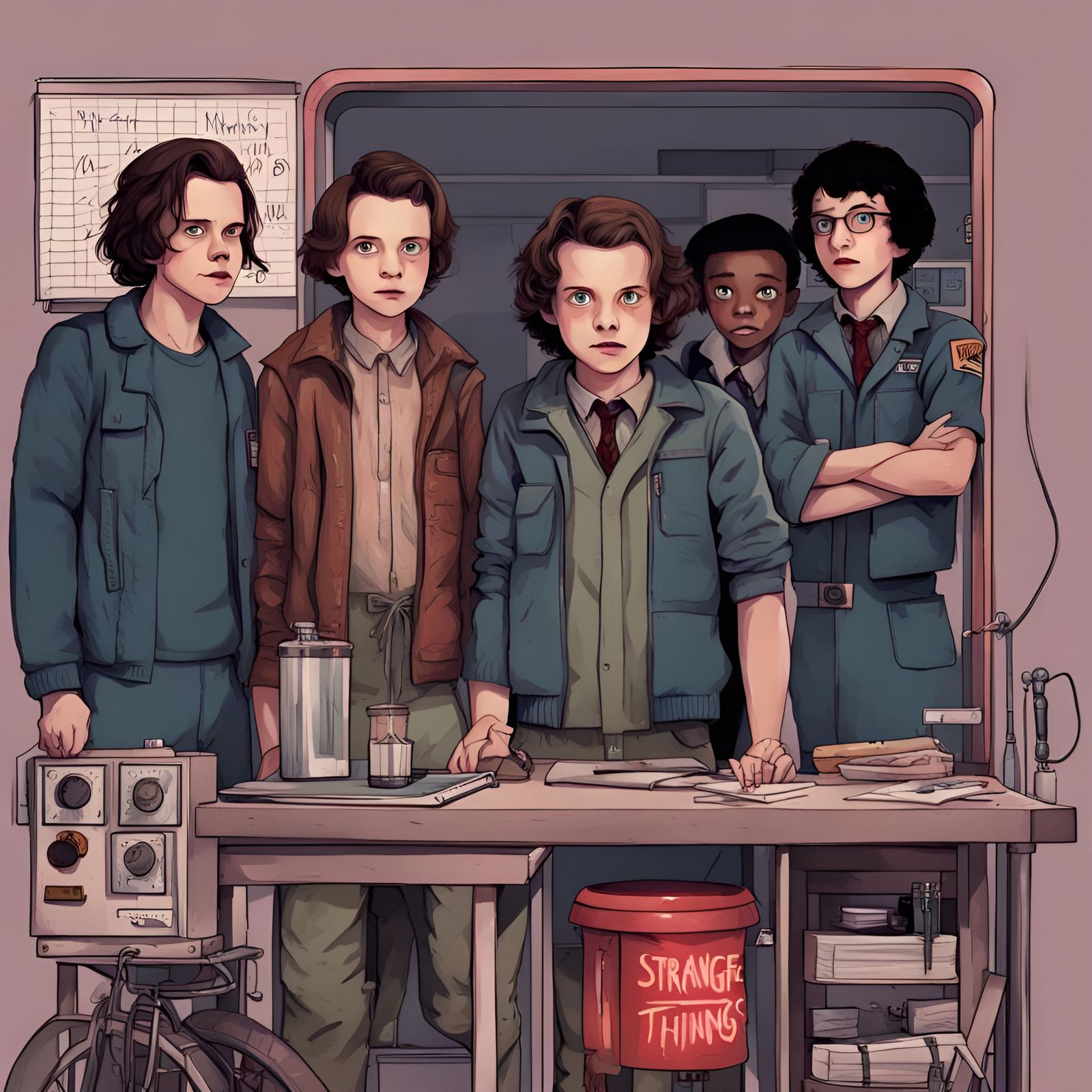 Stranger Things fan art, Hawkins Lab, the upside down