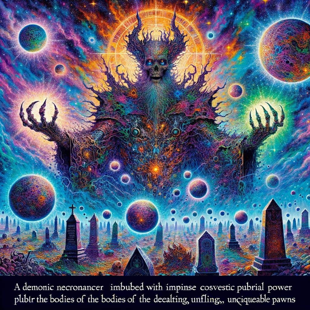 A demon necromancer. He harvests the bodies of the dead to c...