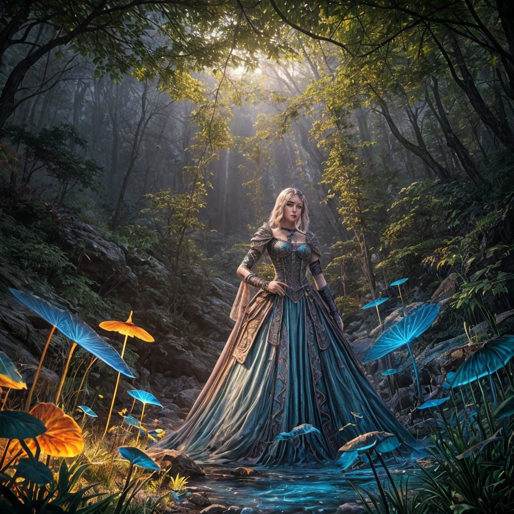 Fantastical Matte Painting of Kayleigh in Deep Color