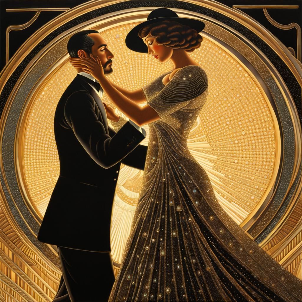 close up man and woman dancing 3D  hyperdetailed  by Georgey...