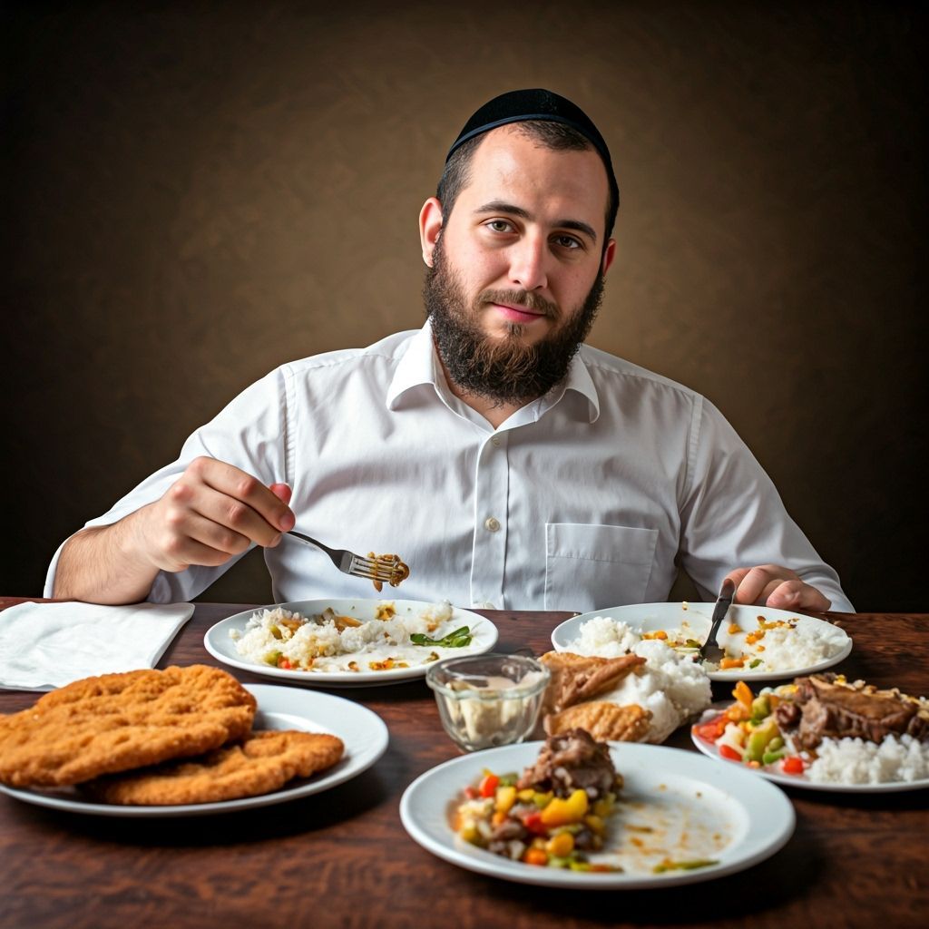 Orthodox Man's Post-Meal Satisfaction