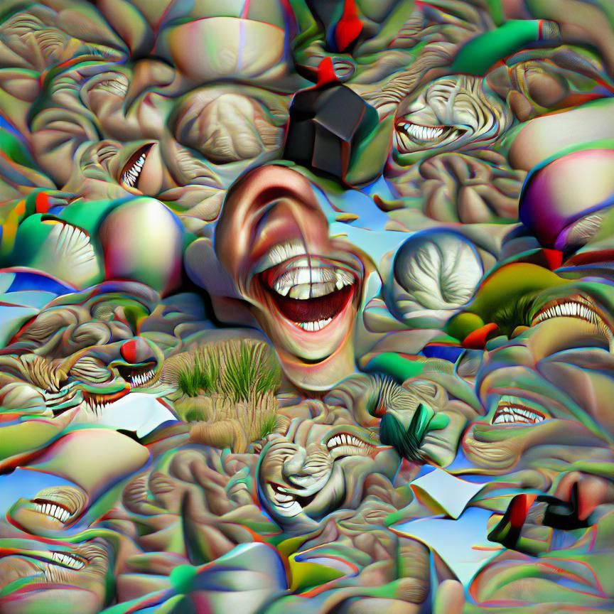 Laugh until my head falls off 8k resolution surrealism