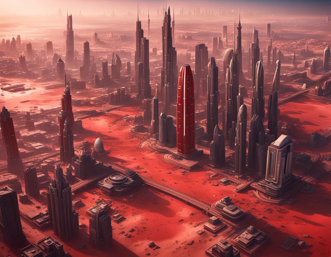 Futuristic city on mars - AI Generated Artwork - NightCafe Creator