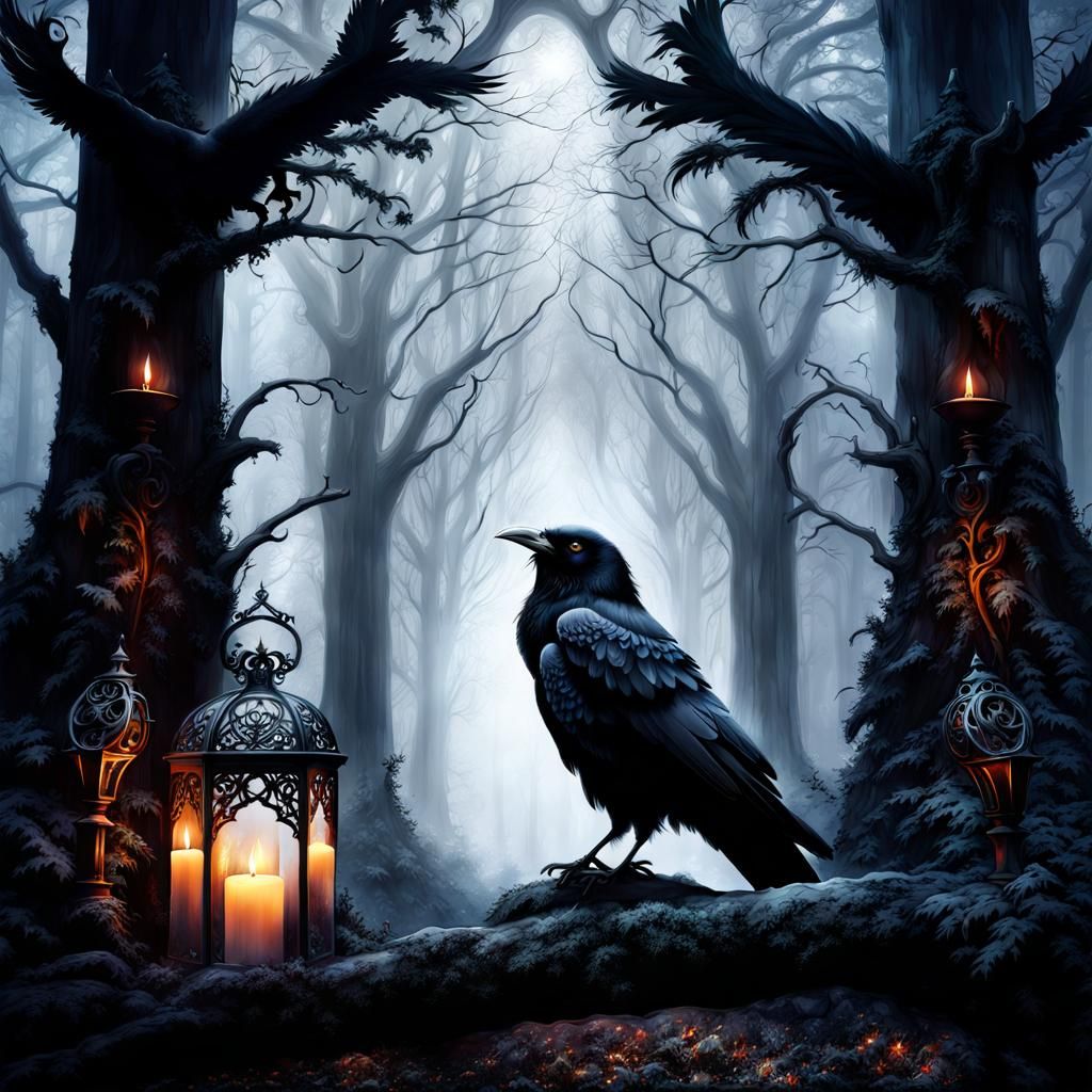 Black raven  by @ELENRIEL