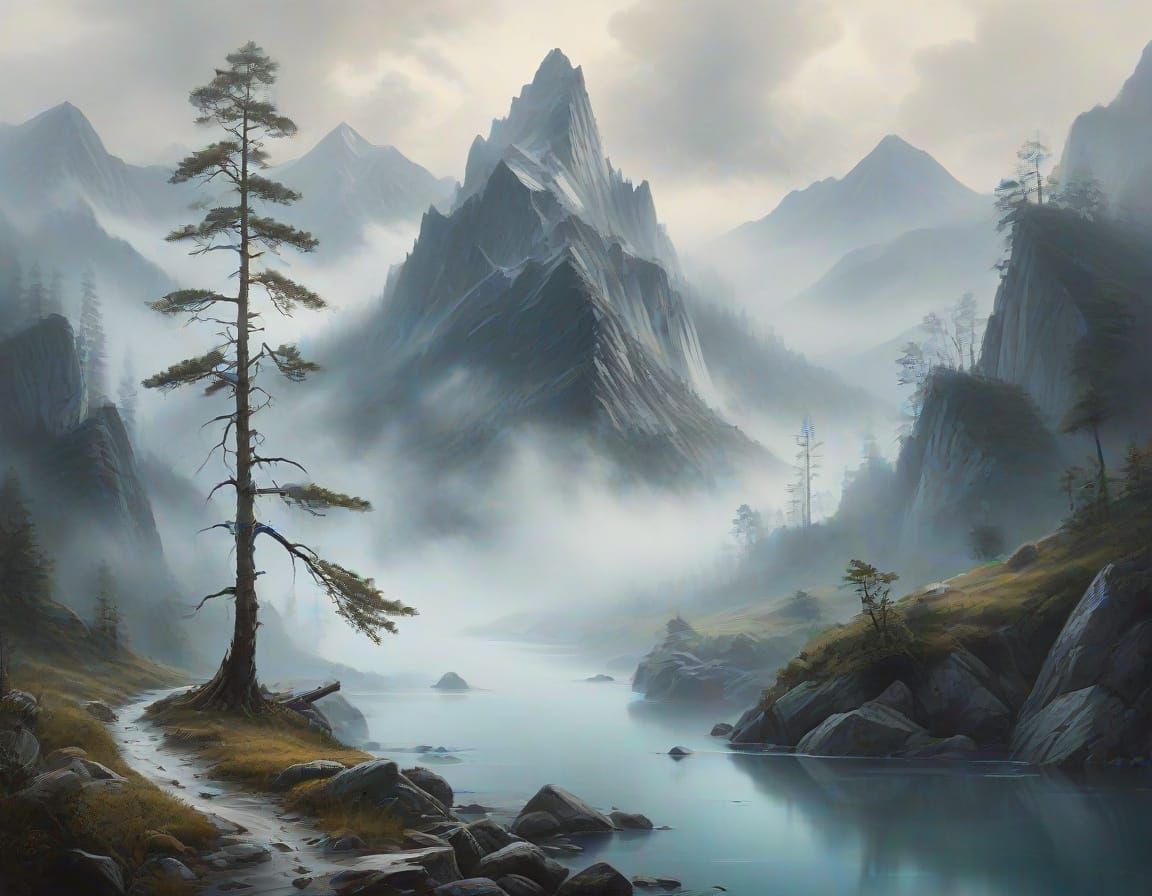 Fog at the Water’s Edge  by @Kal Kockswain