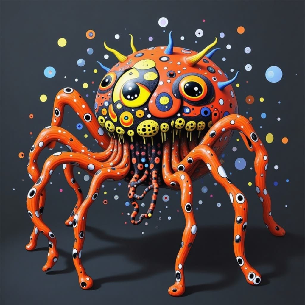 <lora:SCREAMING DOTS -EVIL:1.0> Eyeball Spider