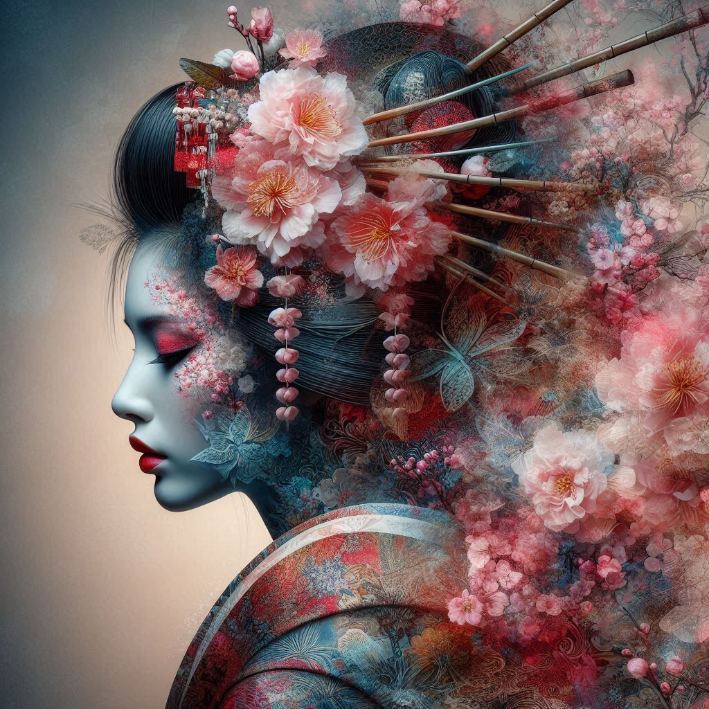 double exposure beautiful fantasy portrait landscape..