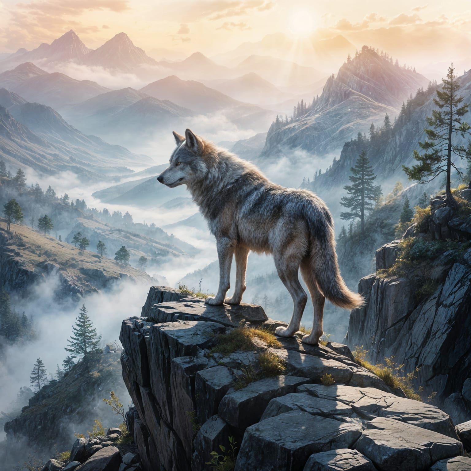A fierce young wolf, on a lone journey…  by @Edith 