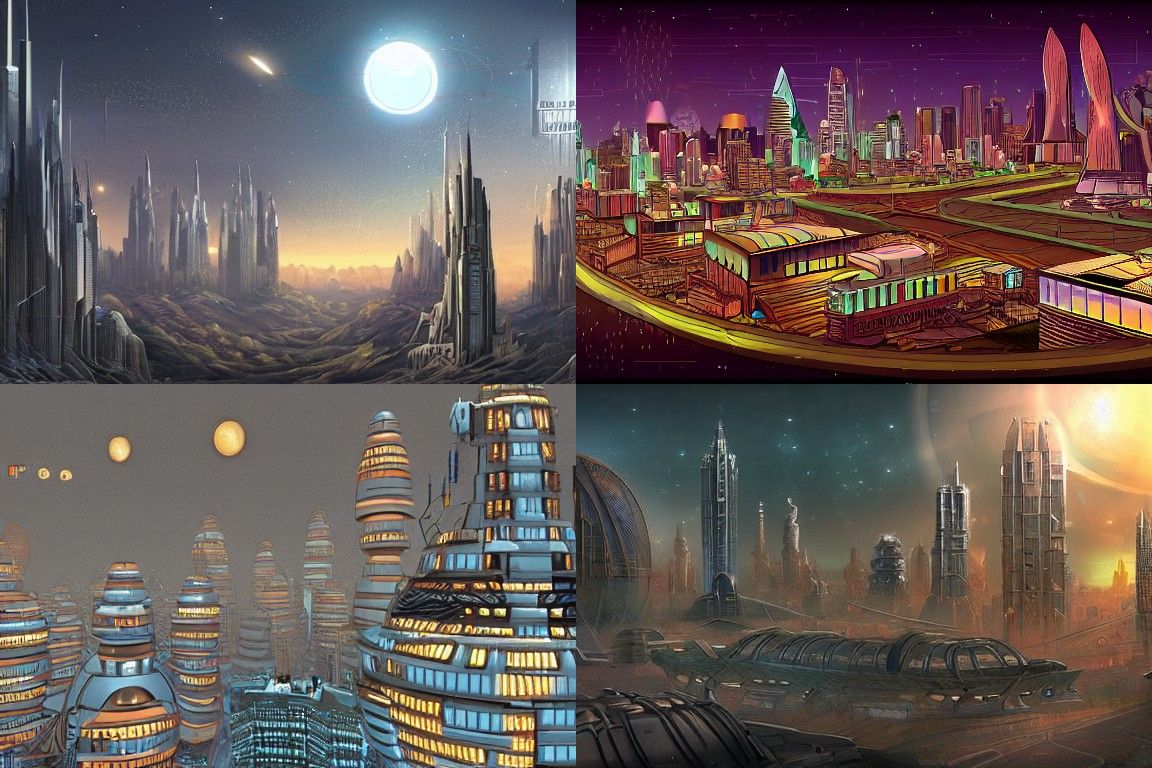 Sci-fi city in the style of Samikshavad