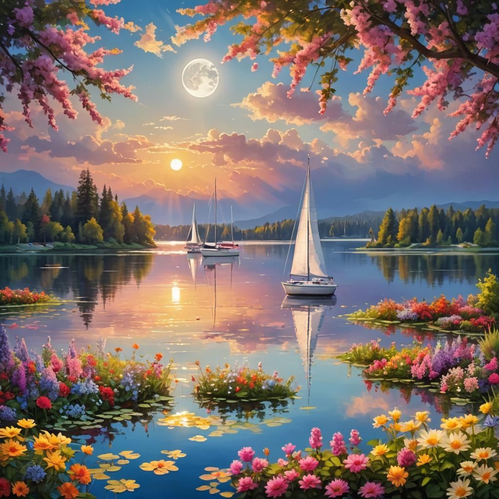 Sailboats on a Lake 5