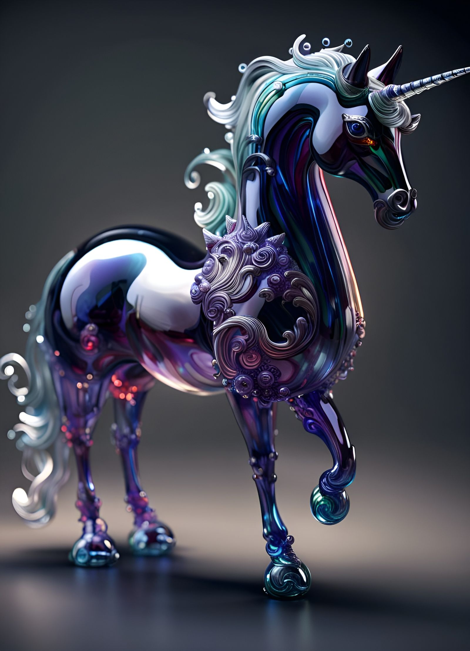 Murano glass unicorn  by @Bookpunked