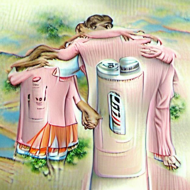 A tall boy and a pretty girl giving a warm embrace to each o...