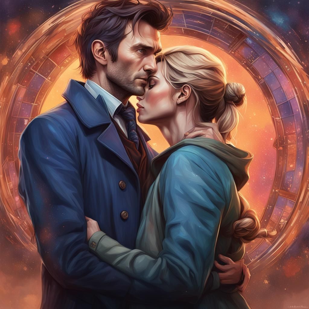 David Tennant as The Doctor and Billie Piper as Rose Tyler h...