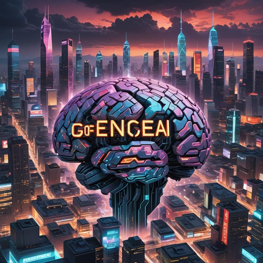 Imagine a book cover with a futuristic cityscape at dusk, a ...