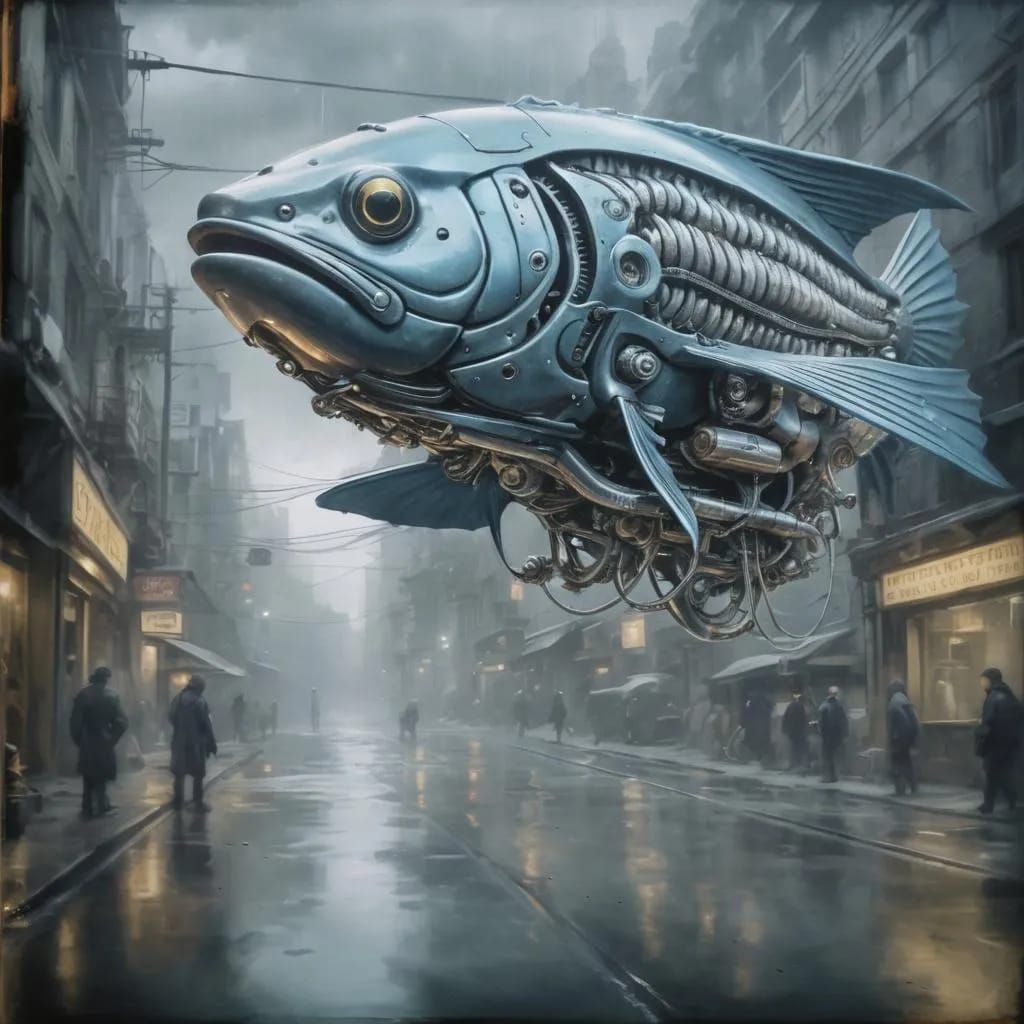 Hovering biomechanical blue cod