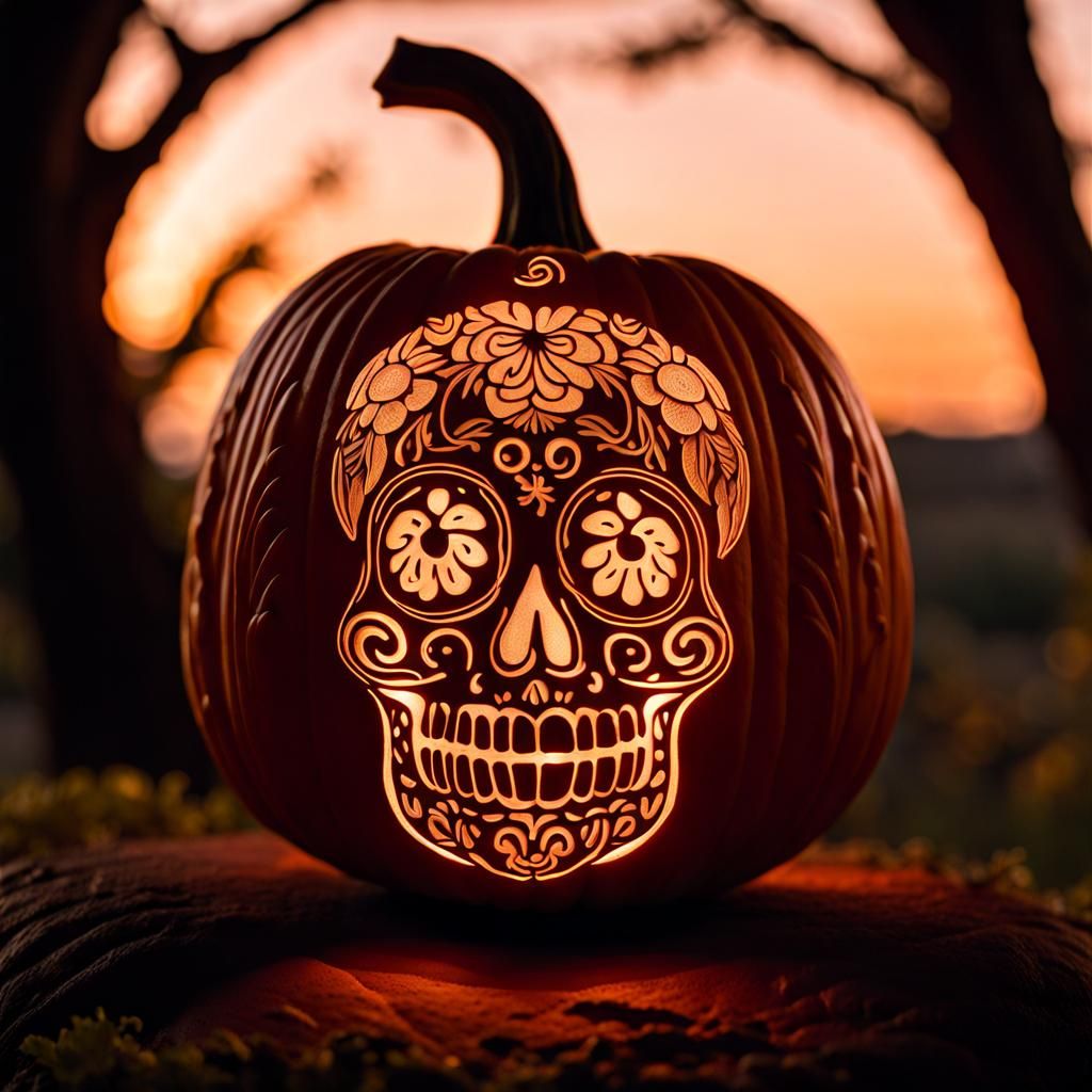 Día de Muertos pumpkin - AI Generated Artwork - NightCafe Creator