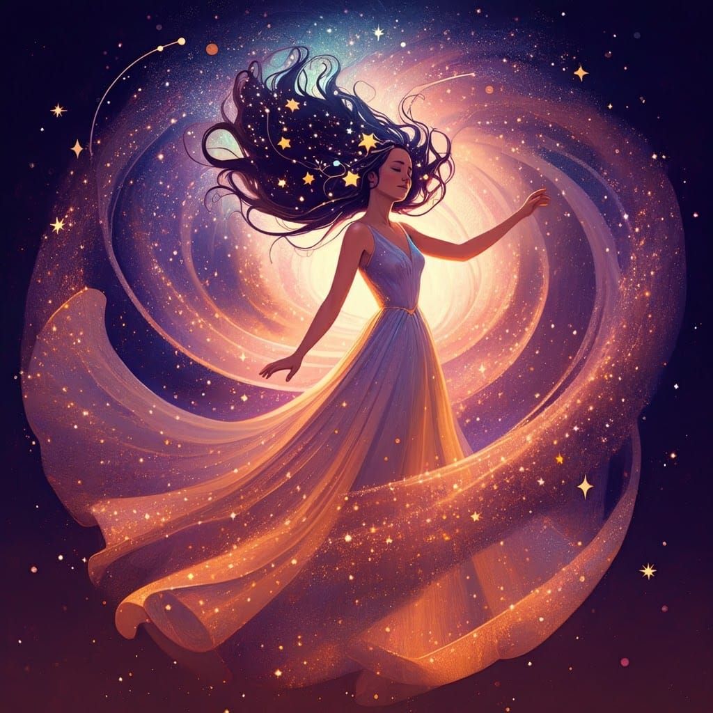 A dream is a wish the comes true, epic, colorful, cosmic, vo...
