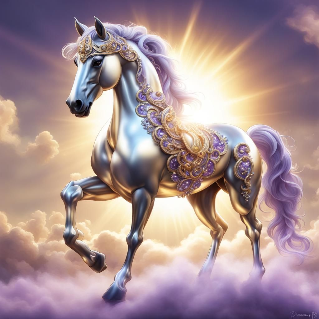 heavenly, divine horse - AI Generated Artwork - NightCafe Creator