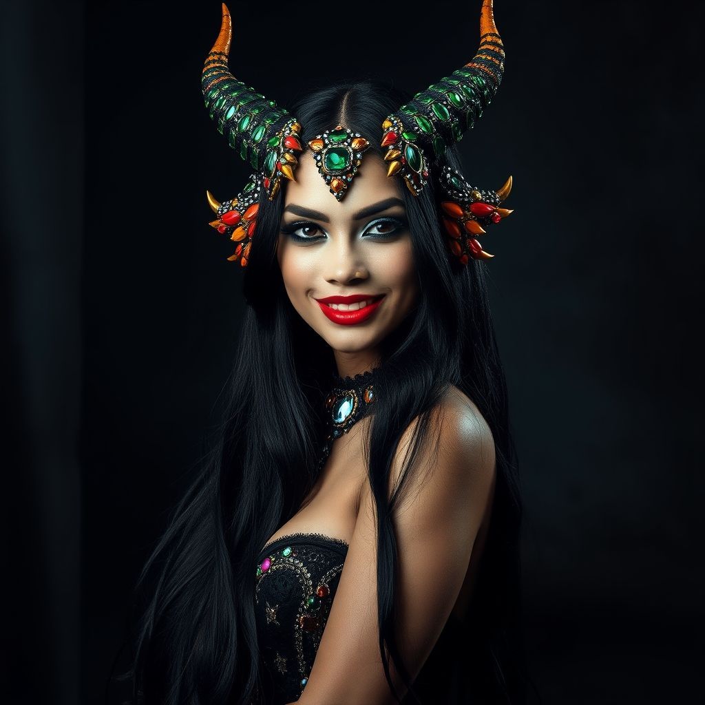 A captivating portrait of a mysterious woman