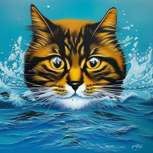 When cats swim...