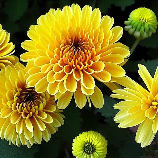 beautiful blooming yellow chrysanthemum by Mary Lane, Beve BrownClark