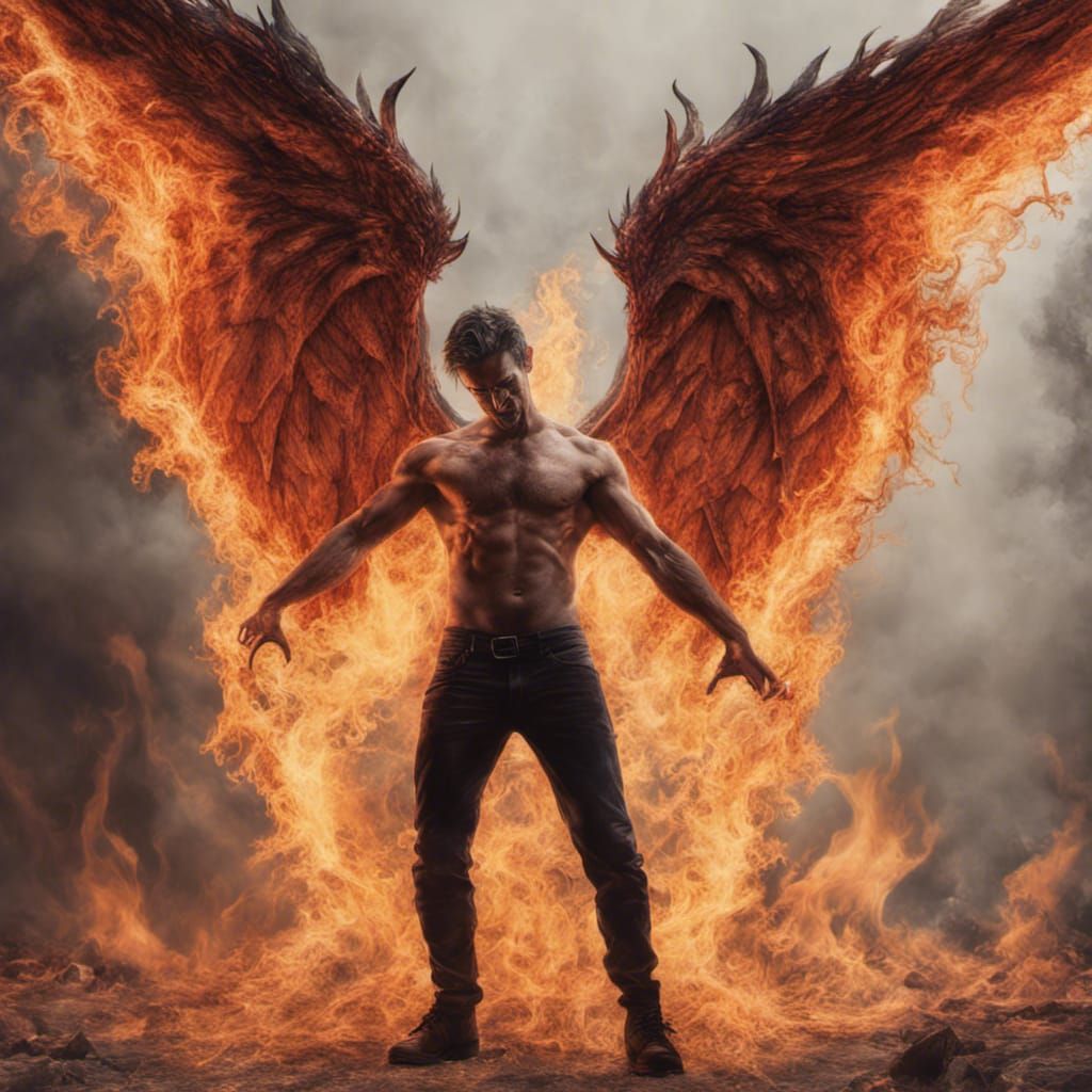 photography, hyper detailed, hyper realistic, fire, demon wi...