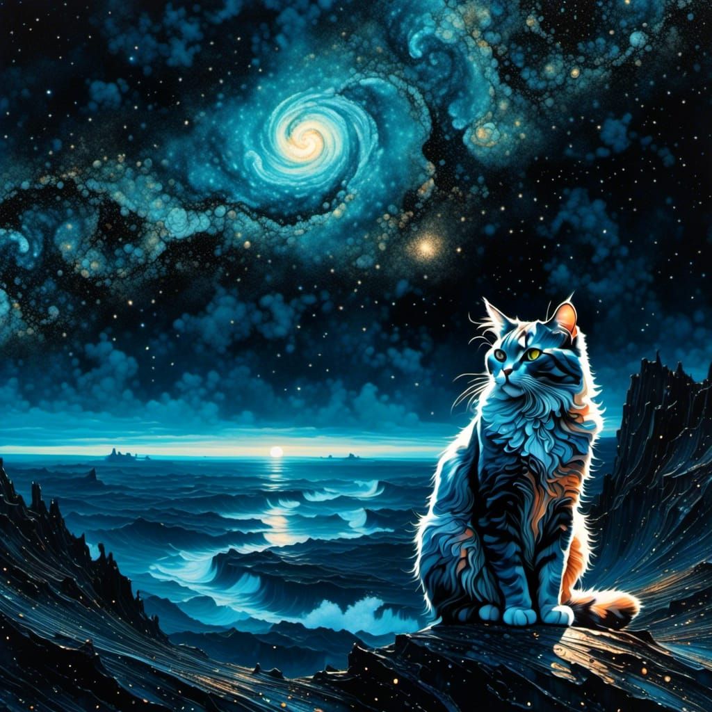 Cat & Cosmos - Ai Generated Artwork - Nightcafe Creator