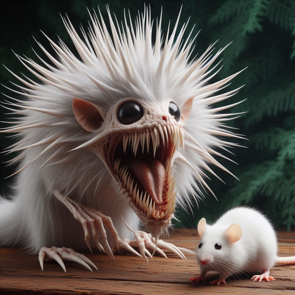 Mouse,white spike hybrid