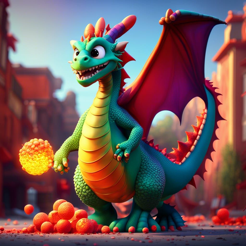 Dragon who spilt fireballs. - AI Generated Artwork - NightCafe Creator