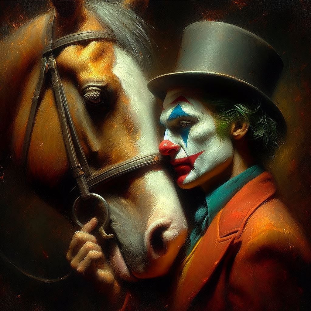 A Circus Clown and his Horse