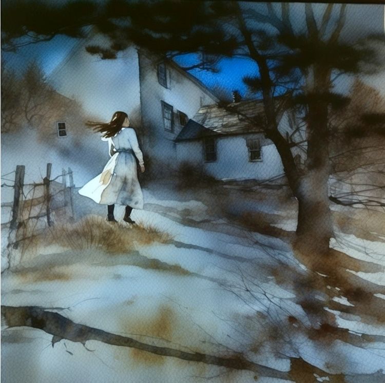 Farm girl watercolor