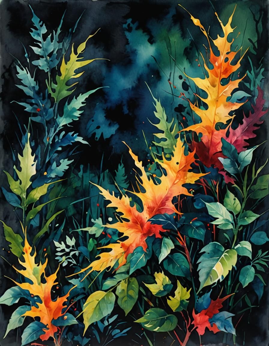 Dark & Moody Watercolor Art