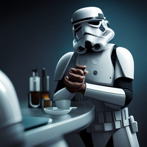 stormtrooper looking in a mirror shaving - AI Generated Artwork ...