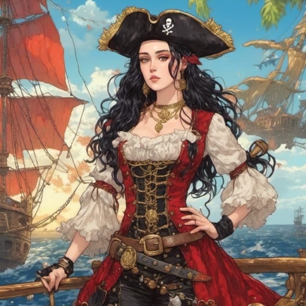 full body portrait of <lora:Natalie Face:1.0> as a swashbuck...