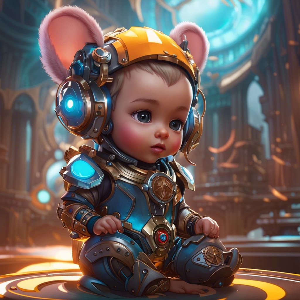 Baby Cyborg - AI Generated Artwork - NightCafe Creator