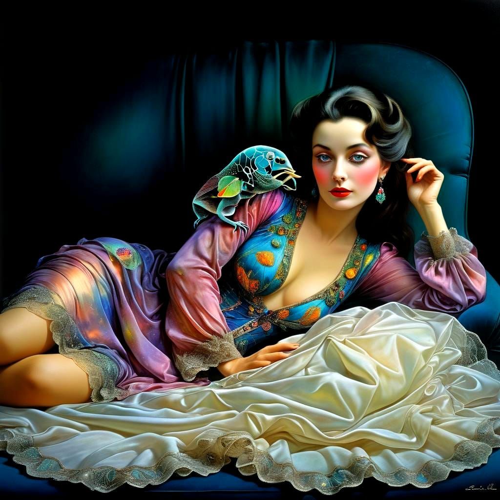 Surrealistic Goddess in an Enchanted Scene