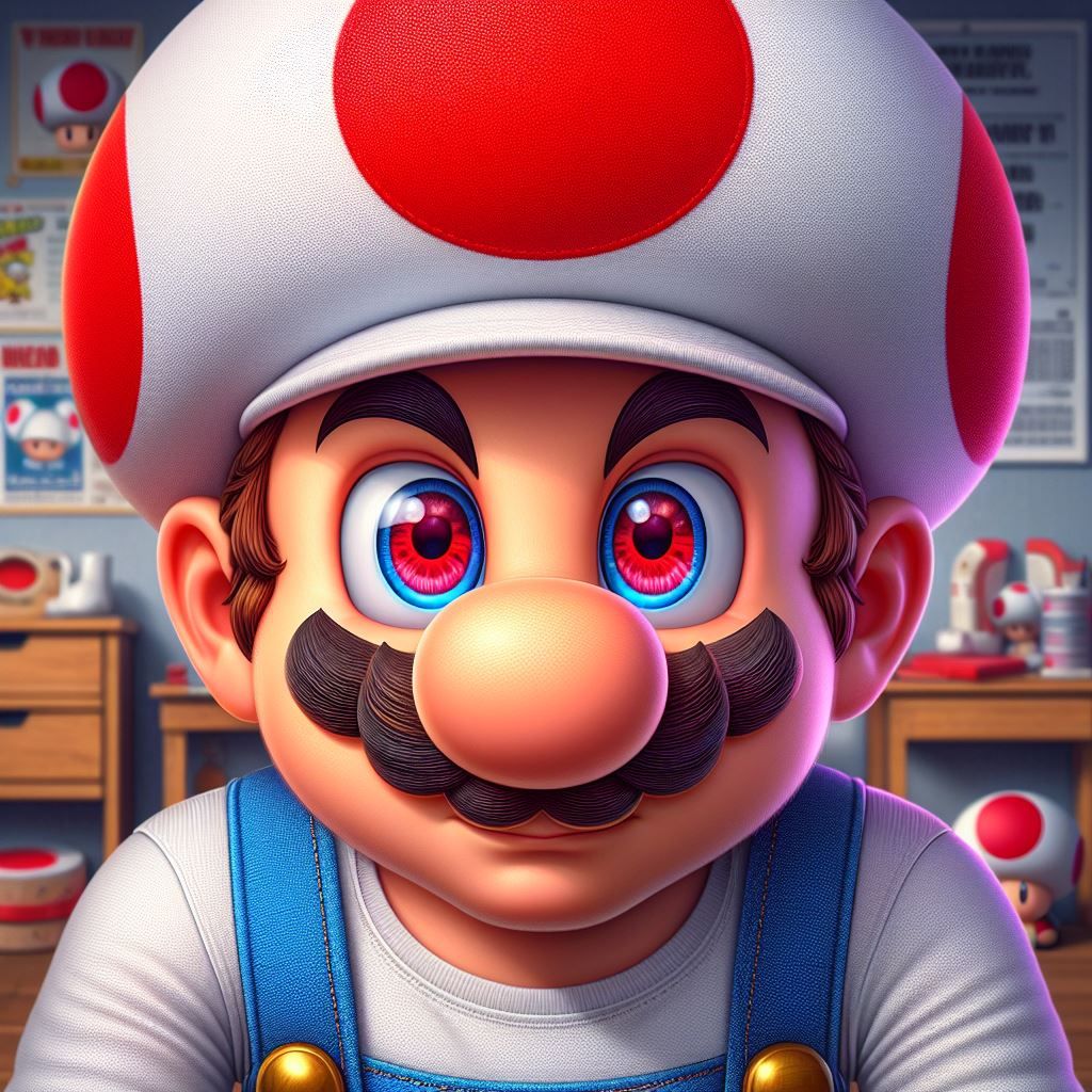 Super Mario into Toad