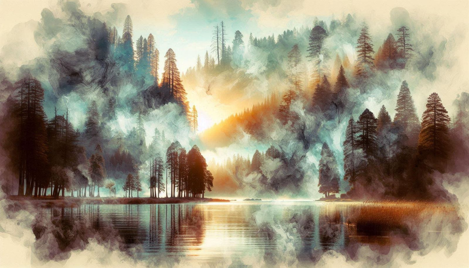 Watercolor Forrest Landscapes