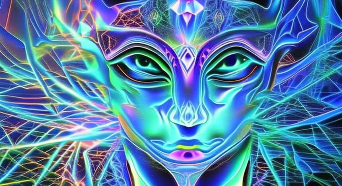 Dmt demon manifesting reality, self portrait, hyper, galacti...