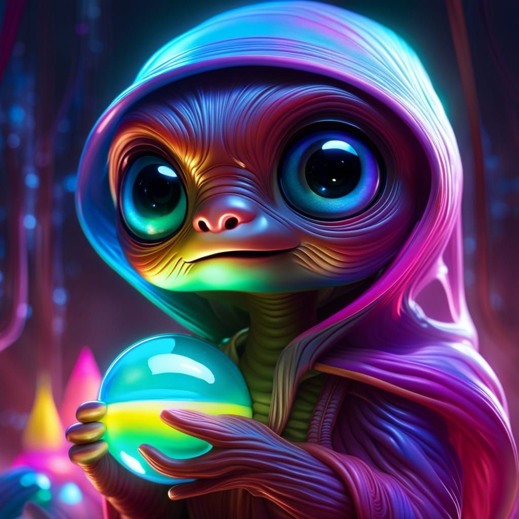 Adorable Cute Colorful Glass E.T.
