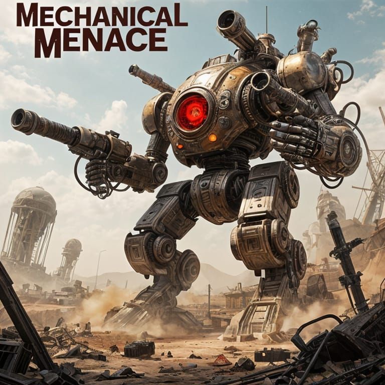  "Mechanical Menace" video game cover   by @xtough 