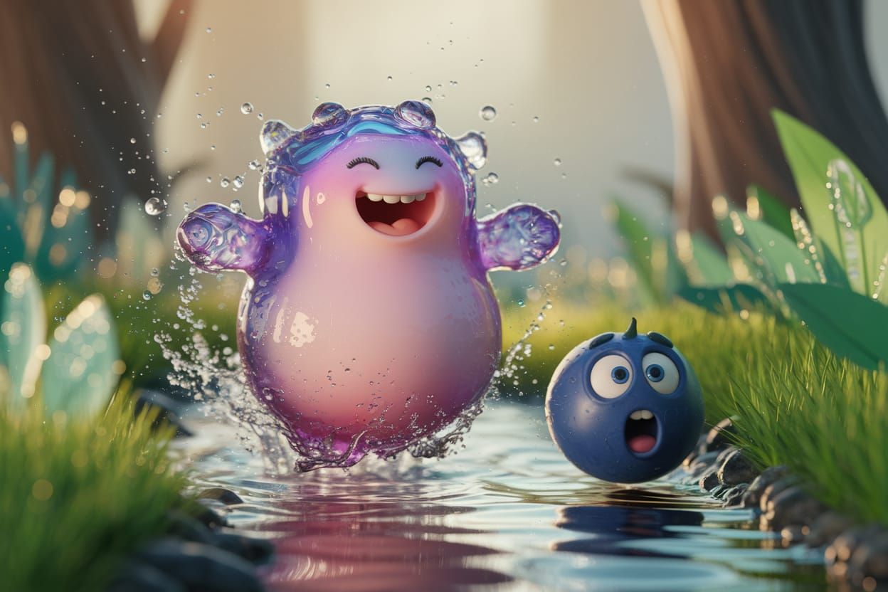 Magical Water Creature in Joyful 3D Animated Splash