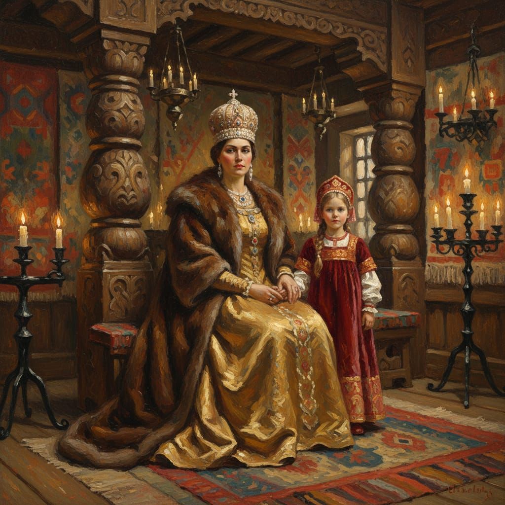 The Russian tsarina and her daughter.